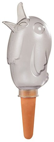 Scheurich Wasserspender Bördy M | 5 x Klar | 220ml Füllmenge | Bewässerungskugel klein mit Ton Fuß | Wasserspender Pflanzen und Blumen Terrakotta Stiel