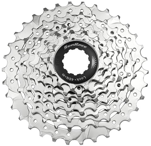 Sunrace CSM66 8-Speed Nickel Plated Cassette, 11-34T