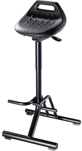 bimos | Industrie-Stehhilfe | mit klappbarem Fußgestell und Fußstütze | Sitz um 360° drehbar