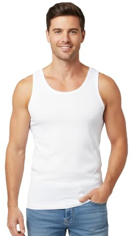 3X Mens 100% Cotton Sleeveless Vests White 2XL