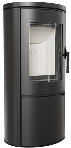 KRATKI Stahlofen AB | 8 kW | RRØ 150 mm | Holzofen 105,8 x 52,8 x 41 cm | Stahlofen mit Verglasung | Erfüllt die Norme BImSchV Stufe 2, 15a B-VG | Kaminofen ideal für jede Wohnung & Zuhause