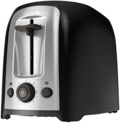 BLACK+DECKER 2-Slice Toaster, TR1278BD, Extra Wide Slots, 7 Shade Settings, 850 Watts, Frozen and Bagel Buttons