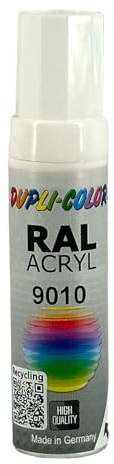 Dupli-Color 677267 Lackstifte, 12 ml, DS 9010 Reinweiß Matt