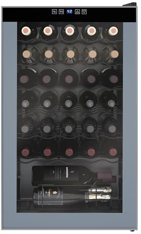 Avanti WC34N2P Wine Cooler Freestanding Single Zone with Temperature Control Holds Up to 34 Bottles, Stainless Steel Construction with Glass Door, Black