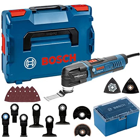 Bosch Professional découpeur-ponceur GOP 30-28 (7 lames plongeantes BIM Starlock, 2 lames segments BIM Starlock, 1 plateau concrétion carbure, 5 feuilles abrasives, 1 plateau triangulaire, L-BOXX)