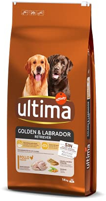 Ultima Medium-Maxi Golden & Labrador Pollo-Comida seca para perros, 14kg