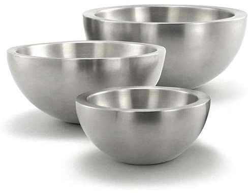 FranquiHOgar Juego de boles de cocina de acero inoxidable (3 piezas) Neuss. 1 pequeño (50 cl), 1 mediano (1 l), 1 grande (2,25 l)