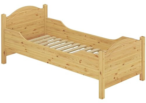 Erst-Holz®Seniorenbett extra hoch Rollrost 100x220 Überlänge Holzbett Einzelbett Gästebett 60.40-10-220