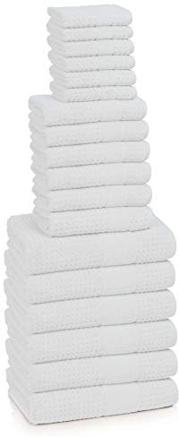 Kassatex Turkish Hammam Collection Towels, 18 Piece Set - White