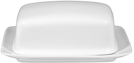 Seltmann 001.216031 Rondo/Liane Beurrier carré en porcelaine avec couvercle Blanc 1/2 kg