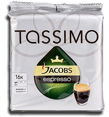 Factory Sealed Pack Tassimo T-Disc Pods Jacobs Espresso Coffee - 16 Servings