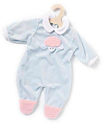 Heless 2281 - Nickistrampler für Puppen, in den trendigen Pastellfarben weiß, hellblau und rosa, mit süßen Lämmchen, Bärchen und Halbmond Applikationen, sortiert, Größe 35 - 45 cm