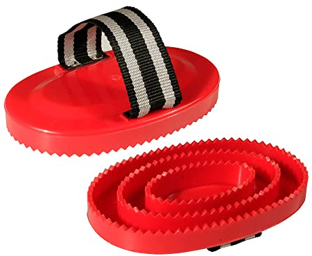 Kunststoffstriegel, oval, rot
