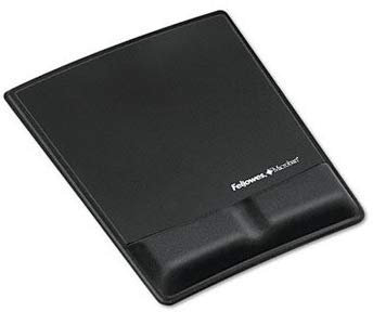 Fellowes Handgelenkstütze aus Memory-Schaumstoff mit angenähtem Mauspad, Handgelenk/MSPD, MEMFM, BK 00078073048731 (6 Stück)