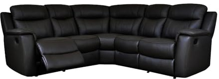 KAUF-UNIQUE.DE Relaxsofa Leder Ecksofa - Schwarz - Evasion