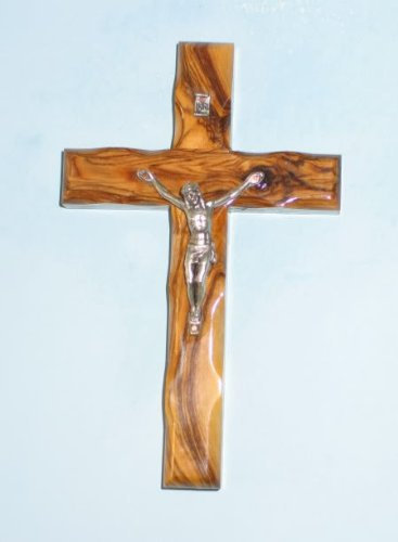 Odeh Wood Crocifisso da parete in legno d'ulivo Betlemme Terra Santa Gerusalemme, 12,7 cm