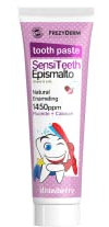 FREZYDERM Sensiteeth Epismalto Pasta de Dientes Infantil con Sabor - La Pasta de Dientes Natural para Niños Mejora el Esmalte con 1450 ppm de Fluoruro y Calcio - Sin Gluten o Parabenos - Sabor a Fresa