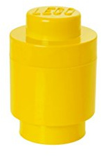 Room Copenhagen Lego Round Storage Box 1 - Caja de almacenamiento redonda, color amarillo