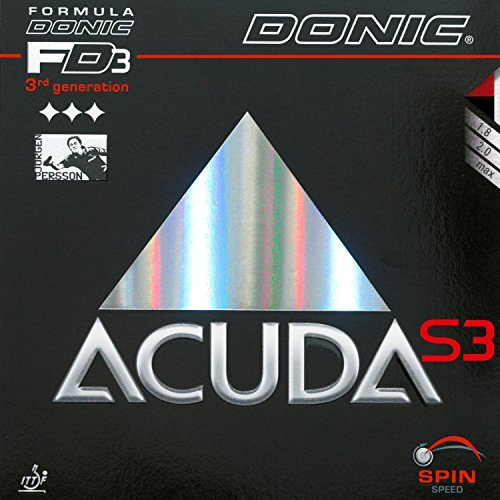 Donic, gomma per tennis da tavolo, Acuda S3 , Red, Max