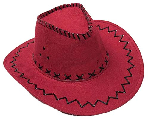 Miobo Cowboyhatt Western Cowgirlhatt för Damer, Herrar och Barn (röd för vuxna)
