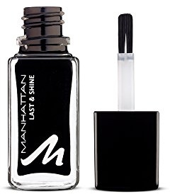 Manhattan Last & Shine Nagellack – Schwarzer, glänzender Nail Polish für 10 Tage perfekten Halt – Farbe Black Is Back 950 – 1 x 10ml