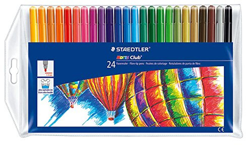 STAEDTLER Noris Club 325 WP24 Filzstifte, Set mit 24 brillanten Farben, hohe Qualität, CE - kindgerecht DIN EN-71, leicht auswaschbar, Linienbreite ca. 1 mm, rund