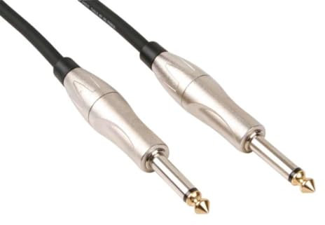 HQ-Power Câble patch, 2 x jack 6.35 mm mâle, mono, 2 m, parfait pour la transmission du son