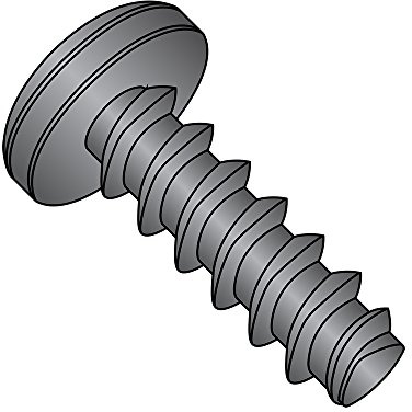 Small Parts 0204LPPBZ Steel Thread Rolling Screw for Plastic, Black Zinc Plated, Pan Head, Phillips Drive, #2-28 Thread Size, 1/4 Length (Pack of 100)