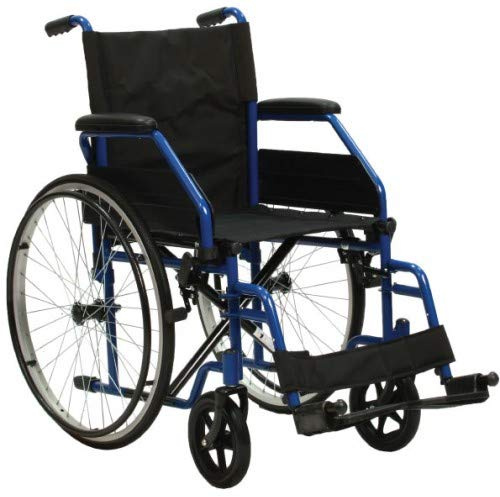 TERMIGEA Carrozzina Pieghevole Seduta 46 cm Blu Acciaio