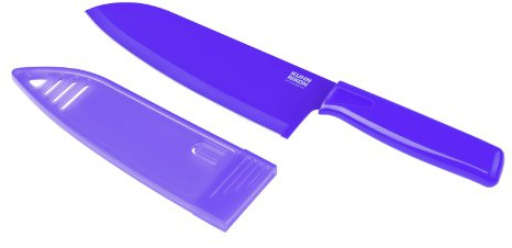 KUHN RIKON 23960 Messer Colori 1 Kochmesser violett 28,7 cm Edelstahl antihaftbeschichtet m. Klingenschutz