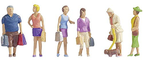 NOCH Figuren-Set „Beim Einkaufen“, realistische Modellfiguren H0, 1:87 für Dioramen, Modelleisenbahnen und DIY Bastelprojekte