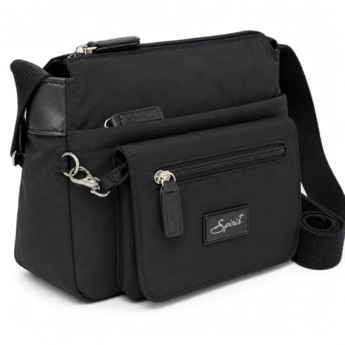 Spirit - Splash Resistant Crossbody Bag - Unisex Lightweight Travel Bag with Multiple Pockets and Adjustable Shoulder Strap for Comfort - 24.5cm W x 19.5cm H x 10cm D