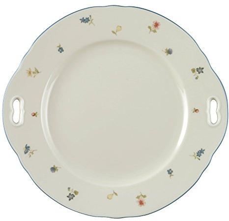 Seltmann Weiden 001.294983 Kuchenplatte/Servierplatte mit Griff - Fahne - Marie Luise Streublume - Ø 27 cm