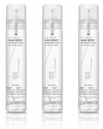 GIOVANNI L.A. Hold Hair Spritz, Lightweight, 5 oz (Pack of 3)