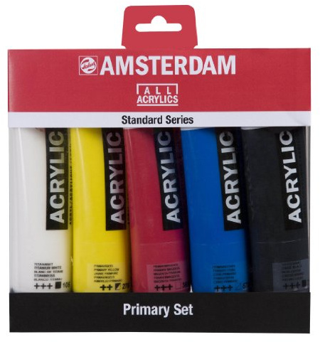 Amsterdam PRIMARY ACRYLIC PAINT SET OF 5 X120ml TUBES