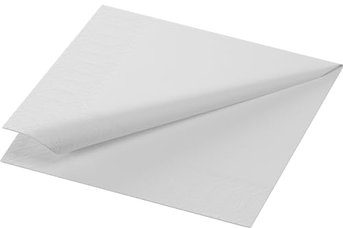 Duni Cocktail-Servietten 3lagig Zelltuch Uni weiß, 24 x 24 cm, 250 Stück