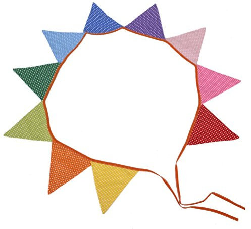 VORCOOL 10Stk Gepunktete Mehrfarben Wimpelgirlande Baumwolle Girlande für Dekoration