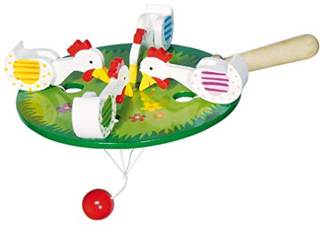 Goki 53915-4 pickende Hühner Spielzeug