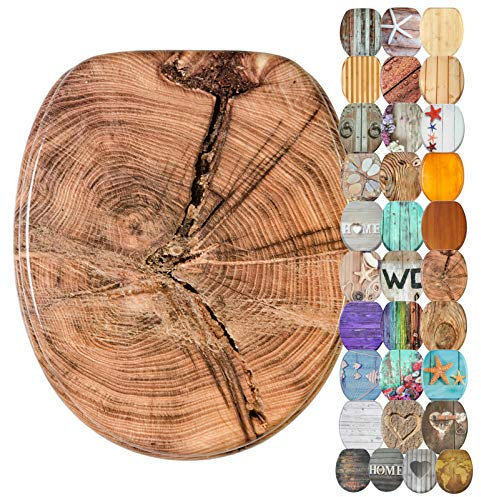 Sanilo WC Sitz ohne Absenkautomatik, viele schöne Holz Toilettendeckel zur Auswahl, hochwertige und stabile Qualität (Old Tree)