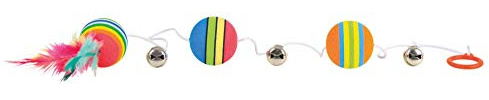 Trixie Rainbow-Bälle am Gummiband Natur ã¸ 3,5 cm, l 80 cm