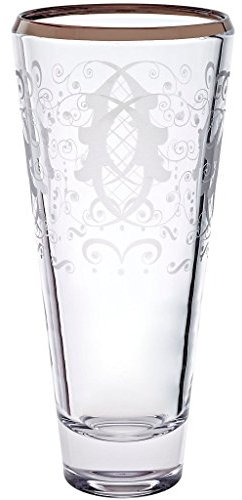 Vase Blumenvase Campos mit Goldrand H 30,5 cm Pantographie Kristallglas Tischvase Tischdeko Hochzeitdeko