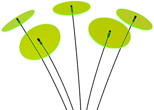 SUNPLAY Sonnenfänger-Scheiben in GRÜN, 5 Stück je 10 cm Durchmesser im Set + 35 cm Schwingstäbe
