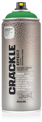Montana MXE-C6000 418457 Lackspray mit Crackle Effekt, 400ml Volumen, Patinagrün, 6 Stück