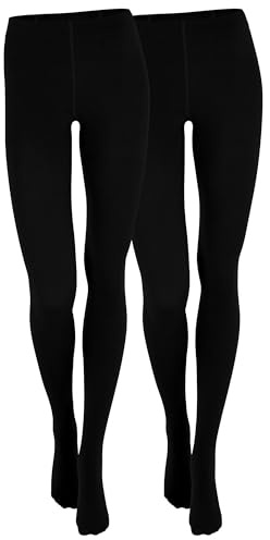 2 pièces THERMO collants pour les femmes, à l'intérieur avec polaire douce et chaude, noir - Taille 44/46 (L/XL)