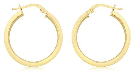 Carissima Gold Damen 9k (375) Gelbgold Poliert Dreieckig Tube Creole Klappbar Post Ohrringe