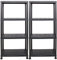 Ondis24 Schwerlastregal, 2er Set, Kellerregal, Lagerregal, Steckregal, 135 x 60 x 30 cm, jeweils bis 80 kg belastbar und 4 Ablagen