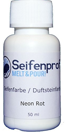 Seifenprofis 50 ml Seifenfarbe (Pigment Rot) Badebomben 100% vegan biologisch Farbe zur Seifenherstellung Normal- oder Pigmentbasis
