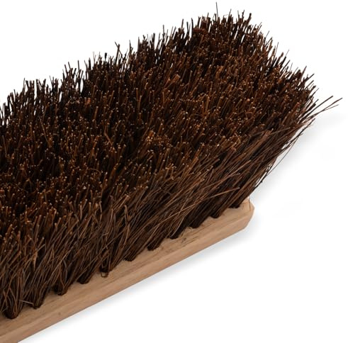SPARTA Flo-Pac Garage Sweep with Palmyra Bristles, Heavy Duty Broom Head for Indoor and Outdoor Use on Rough Surfaces, 18 Long, 1 Count, Natural