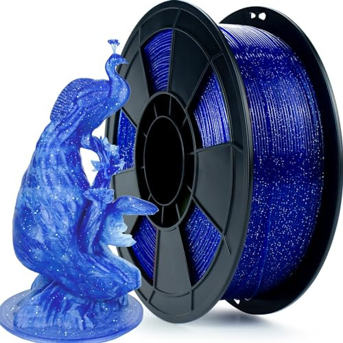 ZIRO PLA Filament 1.75mm 3D Drucker Filament PLA 1.75mm Twinkling Serie 1KG, Dimensional Accuracy +/- 0.03mm, Twinkling Blau