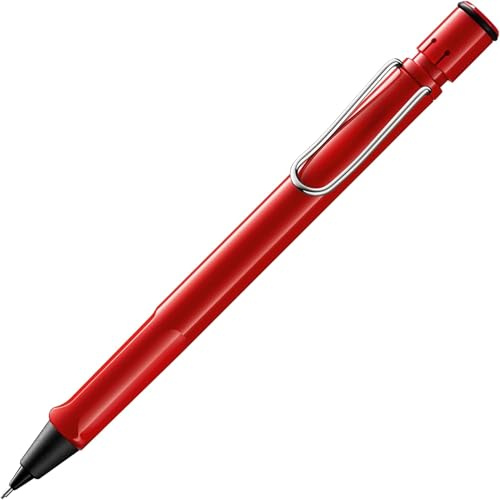 Lamy safari red Druckbleistift in Strichbreite 0,5 mm & Radiertip | Lamy Bleistift mit ergonomischem Griff & Gehäuse aus ASA-Kunststoff - Bleistift mit Feinstrichmine LAMY M 41